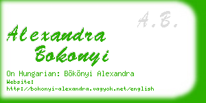 alexandra bokonyi business card