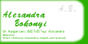 alexandra bokonyi business card